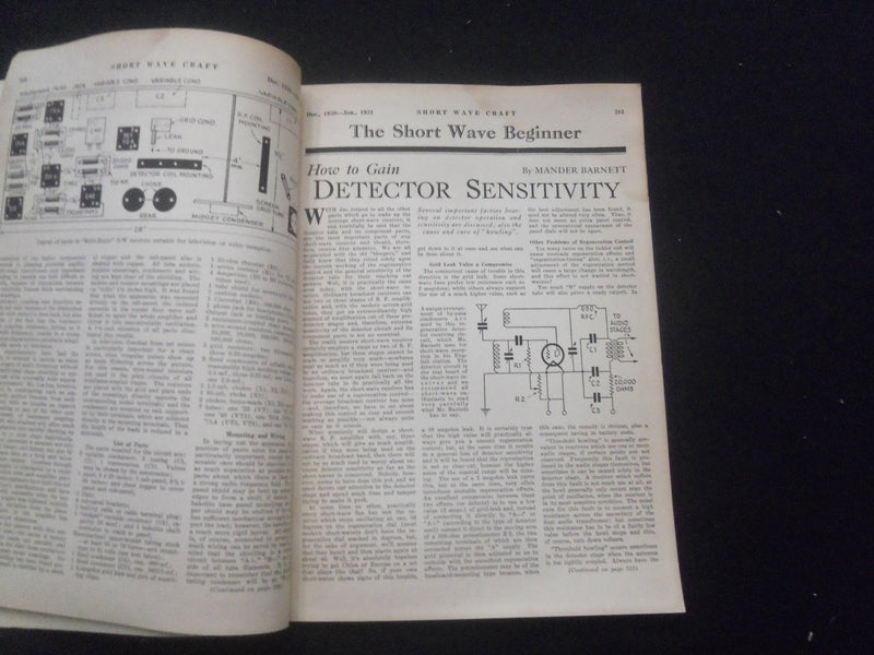 1930 DEC - 1931 JAN SHORT WAVE CRAFT MAGAZINE - RADIO EXPERIMENTER'S - B 433I