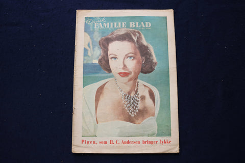 1951 AUGUST 3 DANSK FAMILIE BLAD MAGAZINE- GENE TIERNEY - DANISH COVER - E 23630