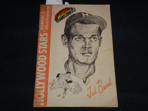 1952 HOLLYWOOD STARS SAN FRANCISCO SEALS BASEBALL OFFICIAL PROGRAM - J 8957