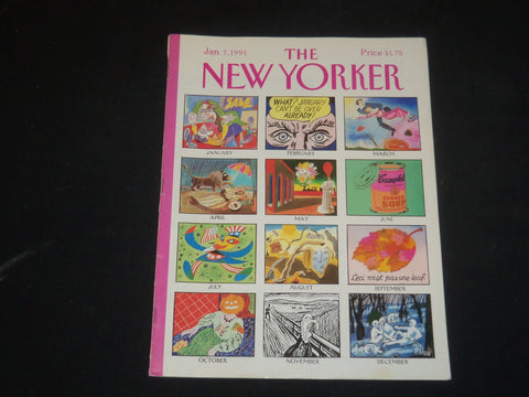 1991 JANUARY 7 THE NEW YORKER MAGAZINE - ILLUSTRATED COVER - NY 1465