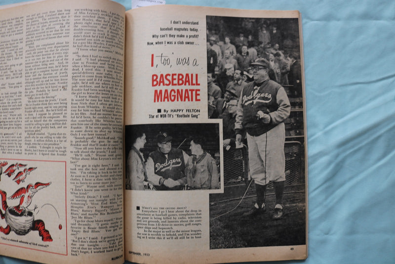 1953 SEPTEMBER BLUEBOOK MAGAZINE - HAPPY FELTON - K 3267