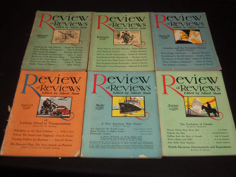 1929 JAN-DEC REVIEW OF REVIEWS MAGAZINES LOT OF 12 - COMPLETE YEAR - O 1125