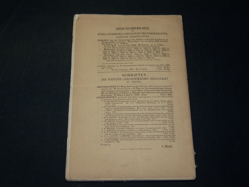 1868 FORTGESETZTE GEODATISCHE UNTERSUCHUNGEN GERMAN BOOK BY P. A HANSEN - J 5893