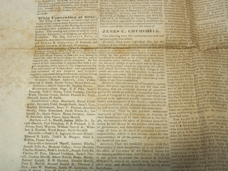 1833-1834 PORTLAND ADVERTISER OF MAINE NEWSPAPER LOT OF 9 ISSUES - NP 3297I
