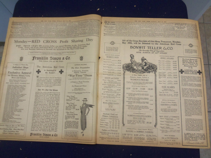 1918 MAY 19 NEW YORK TIMES-PEACE PLANS INSINCERE, WILSON TELLS RED CROSS-NT 8195