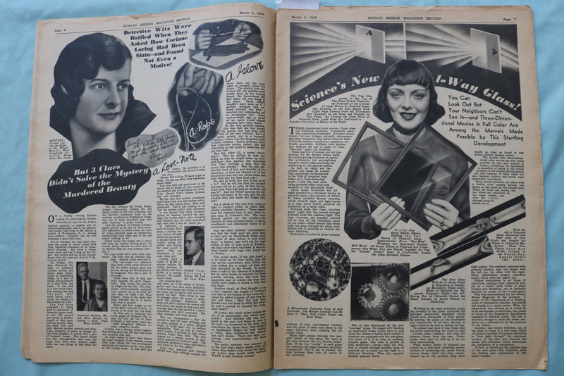 1936 MAR 8 SUNDAY MIRROR NEWSPAPER MAGAZINE SECTION - POWELL - KEELER - NP 9071