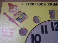 1955 MILTON BRADLEY CO. KURTZ BROS TICK-TOCK PRIMARY SCHOOL CLOCK W/ BOX