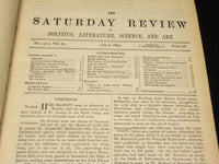 1892 JULY-DECEMBER SATURDAY REVIEW BOUND VOLUME - PUBLISHED IN LONDON - R 1116