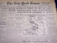 1943 FEBRUARY 7 NEW YORK TIMES - EISENHOWER SUPREME IN AFRICA - NT 1025