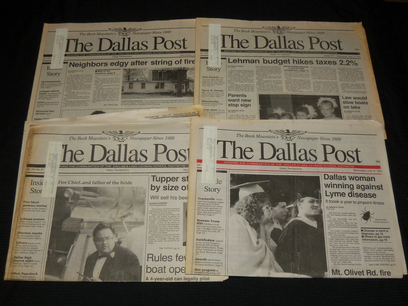 1993-1999 THE DALLAS POST NEWSPAPERS LOT OF 17 - PENNSYLVANIA - NP 4250G
