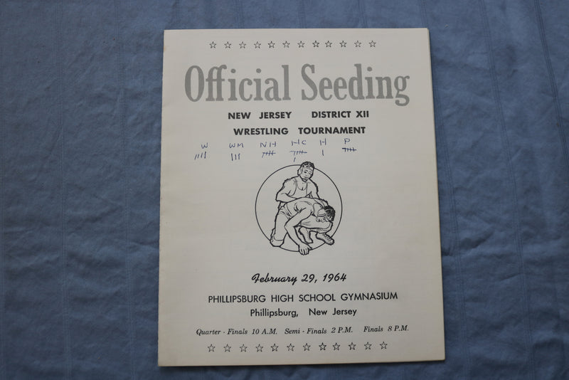 1963-1964 PHILLIPSBURG HIGH SCHOOL WRESTLING PROGRAMS - LOT OF 2 - K 714