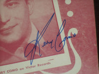 PERRY COMO TWO LOVES HAVE I AUTOGRAPHED SHEET MUSIC - AM 72