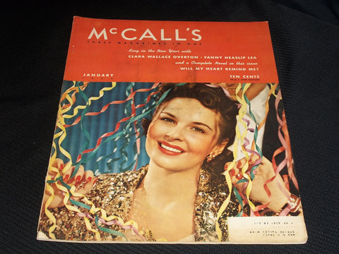1939 JANUARY MCCALL'S MAGAZINE NICE COVER & FULL PAGE ADS - E 1294