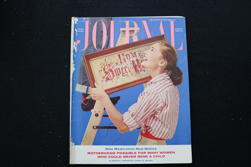 1957 AUGUST LADIES' HOME JOURNAL MAGAZINE - HOME SWEET HOME COVER - E 10335