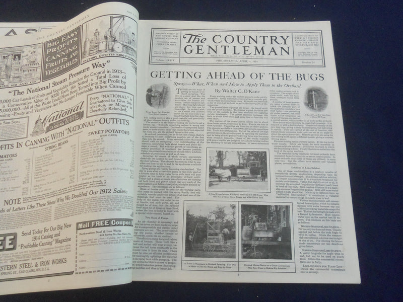 1914 APRIL 4 THE COUNTRY GENTLEMAN MAGAZINE - ILLUSTRATED COVER - B 2801K