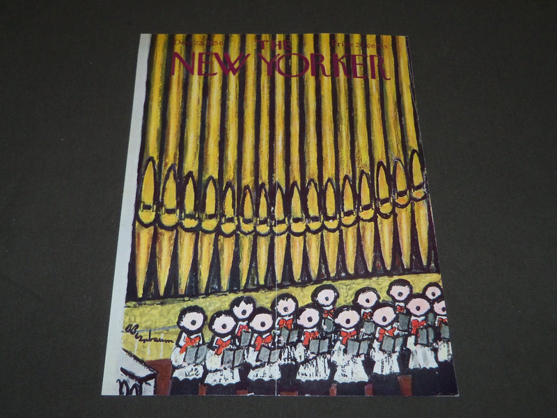 1956 DECEMBER 22 NEW YORKER MAGAZINE FRONT COVER ONLY - GREAT ART FOR FRAMING