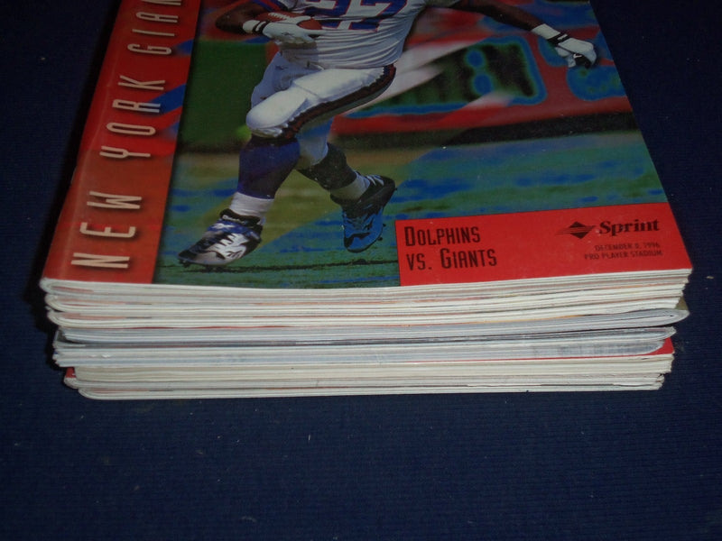1996 NEW YORK GIANTS GAME DAY PROGRAM LOT OF 9 DIFFERENT - GREAT PHOTOS - O 2398