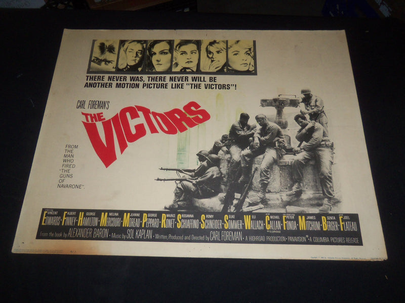 1963 THE VICTORS 1/2 SHEET MOVIE POSTER - VINCENT EDWARDS, ALBERT FINNEY - P 435