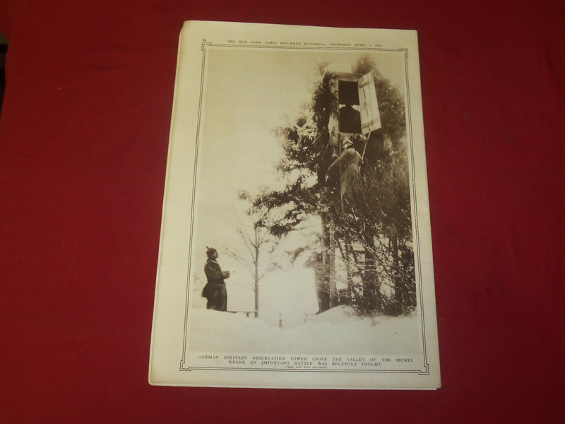 1915 APRIL 1 NY TIMES PICTORIAL SECTION - GENERAL VON KUSMANEK - NP 3951