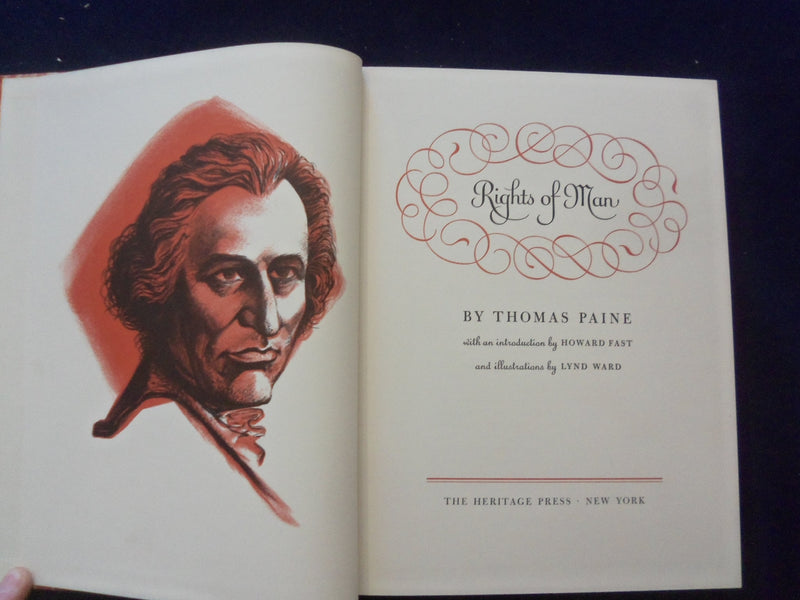 1961 RIGHTS OF MAN HARDCOVER BOOK BY THOMAS PAINE - HERITAGE PRESS - KD 8595