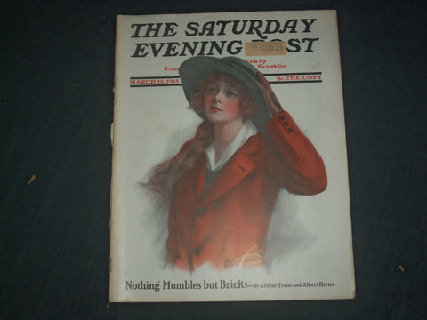 1915 MARCH 13 THE SATURDAY EVENING POST MAGAZINE - ILLUSTRATED COVER - SP 2470X