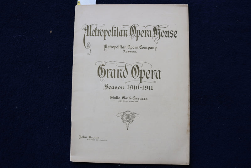 1910 DEC 10 METROPOLITAN OPERA HOUSE - FAUST PROGRAM - FARRAR-PODESTI - K 1609