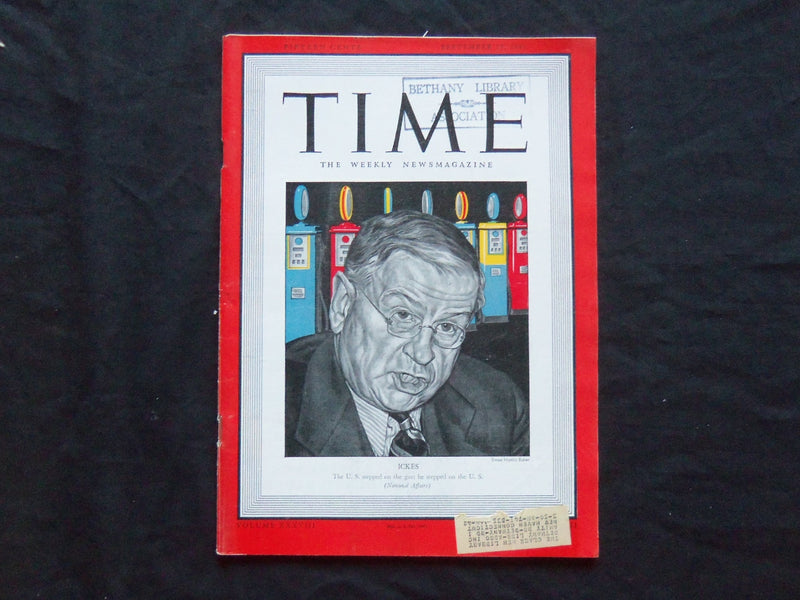 1941 SEPTEMBER 15 TIME MAGAZINE - HAROLD ICKES - T 781