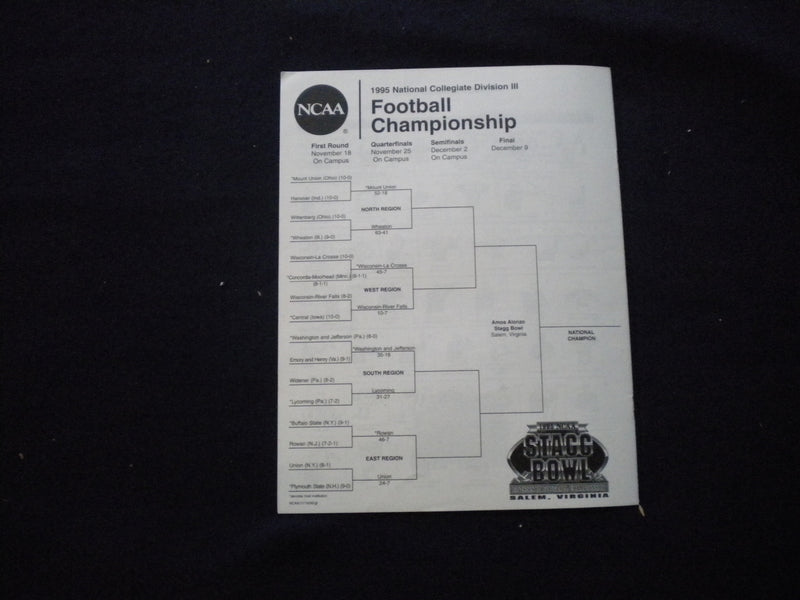 1995 NOV 25 NCAA DIV. III PLAYOFFS WHEATON COLLEGE VS MOUNT UNION COLL - J 8342