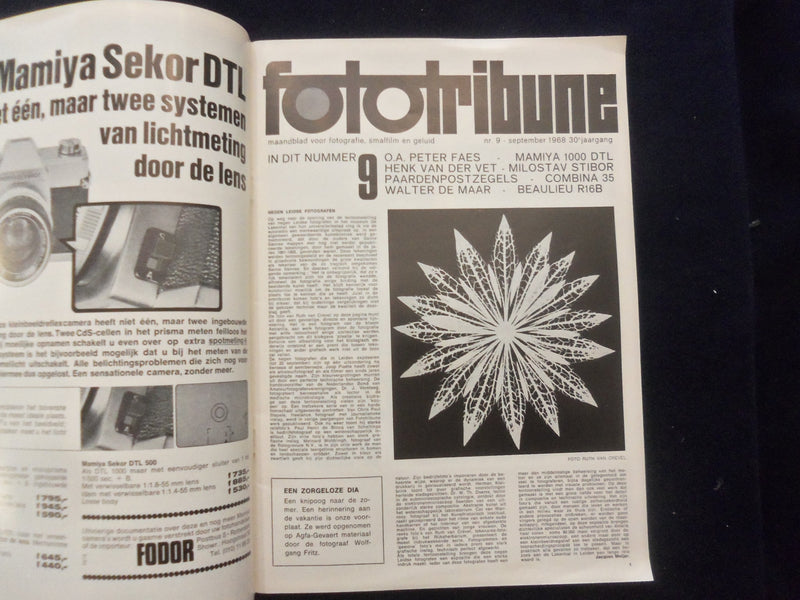 1968 SEPTEMBER FOTOTRIBUNE MAGAZINE - GERMAN TEXT - SP 1534G