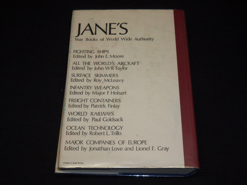 1974-1975 JANE'S WEAPON SYSTEMS REFERENCE BOOK BY R. T. PRETTY - KD 937C