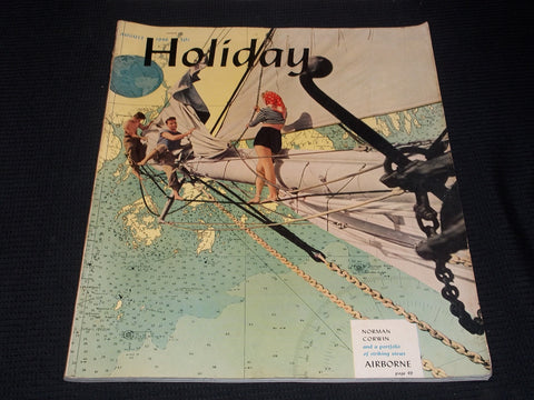 1946 AUGUST HOLIDAY MAGAZINE - NORMAN CORWIN AIRBORNE NICE FRONT COVER - E 1241