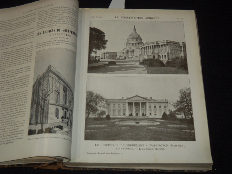 1908-1909 LA CONSTRUCTION MODERNE MAGAZINE BOUND VOLUME NO. 24
