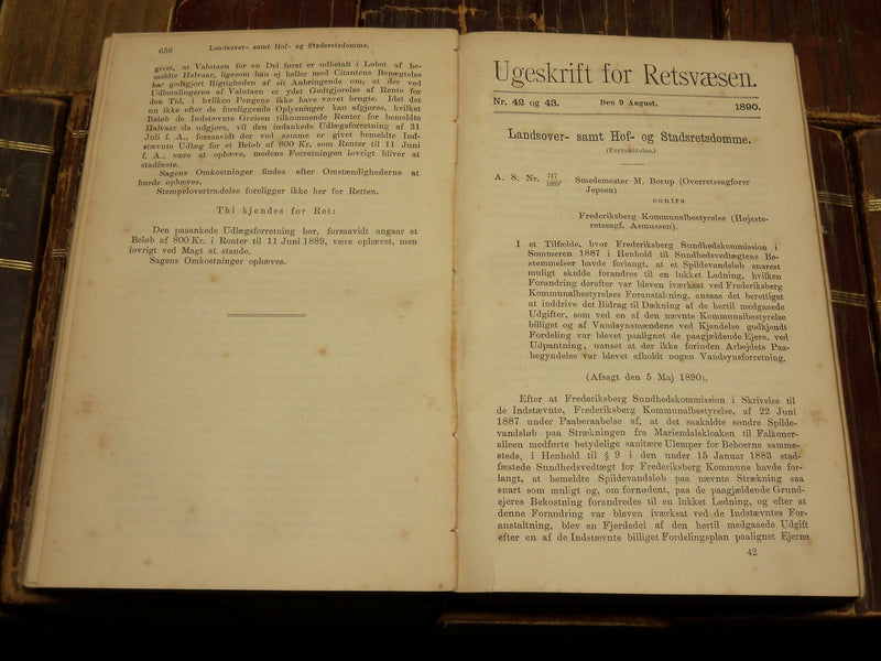 1876-1890 UGESKRIFT FOR RETSVAESEN DANISH BOUND VOLUMES LOT OF 16 - R 26