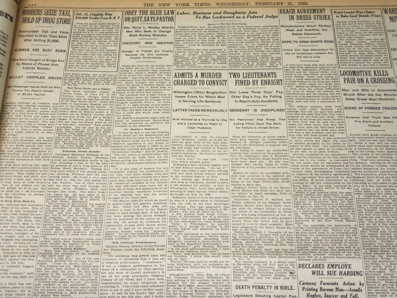 1923 FEBRUARY 21 NEW YORK TIMES - TOMB TREASURES REVISE IDEAS OF EGYPT - NT 7995