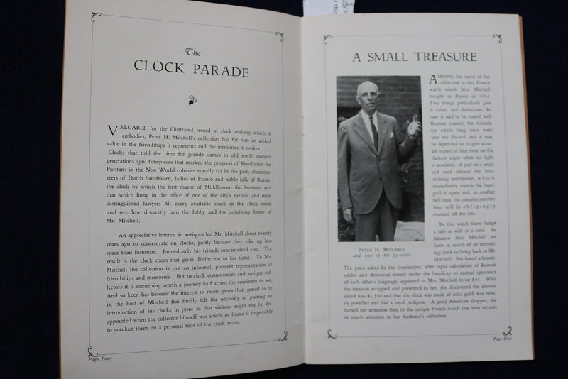1937 PETER H. MITCHELL CLOCK COLLECTION CATALOGUE SOFTCOVER BOOK - K 777