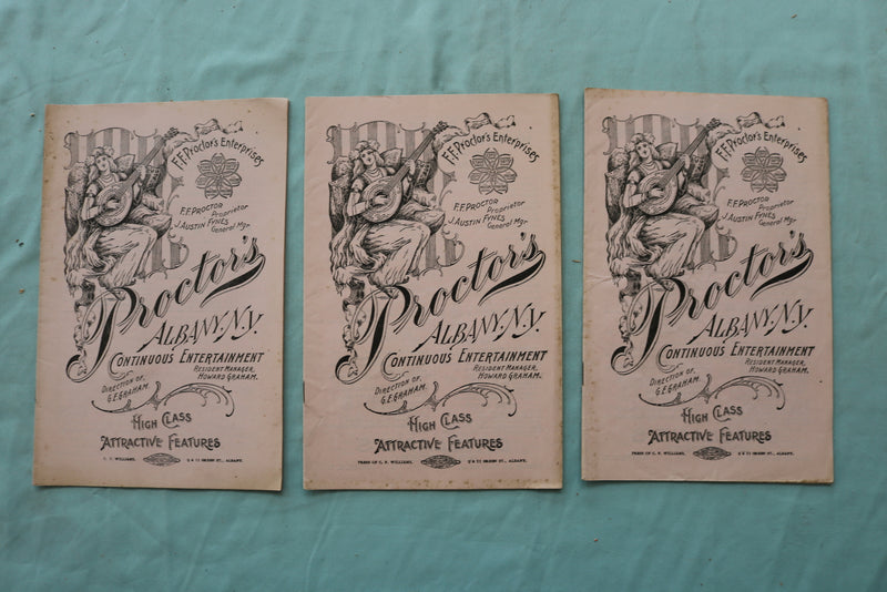 1900'S PROCTOR'S ALBANY THEATRE PROGRAMS - LOT OF 30 - O 3724