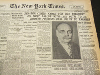 1928 JUNE 16 NEW YORK TIMES - SENATOR CURTIS NAMED FOR VICE PRESIDENT - NT 5336