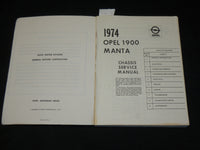 1974 OPEL SERVICE CAR MANUAL - SOFTCOVER - R 706W