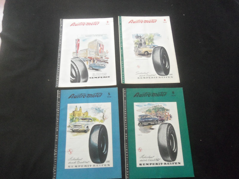 1956 AUSTRO-MOTOR GERMAN CAR MAGAZINE - LOT OF 4 - GERMAN TEXT - O 2136J
