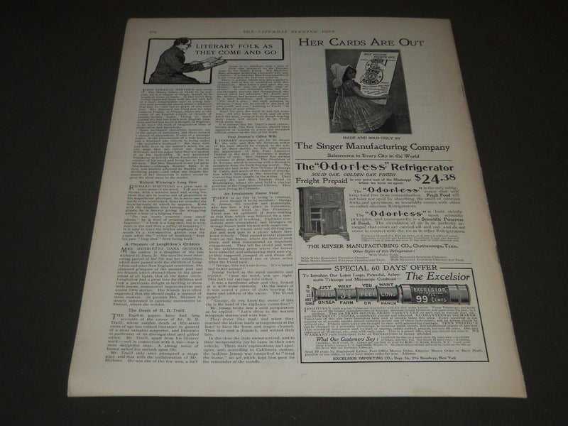 1900 APRIL 21 THE SATURDAY EVENING POST MAGAZINE - ILLUSTRATED COVER - SP 580