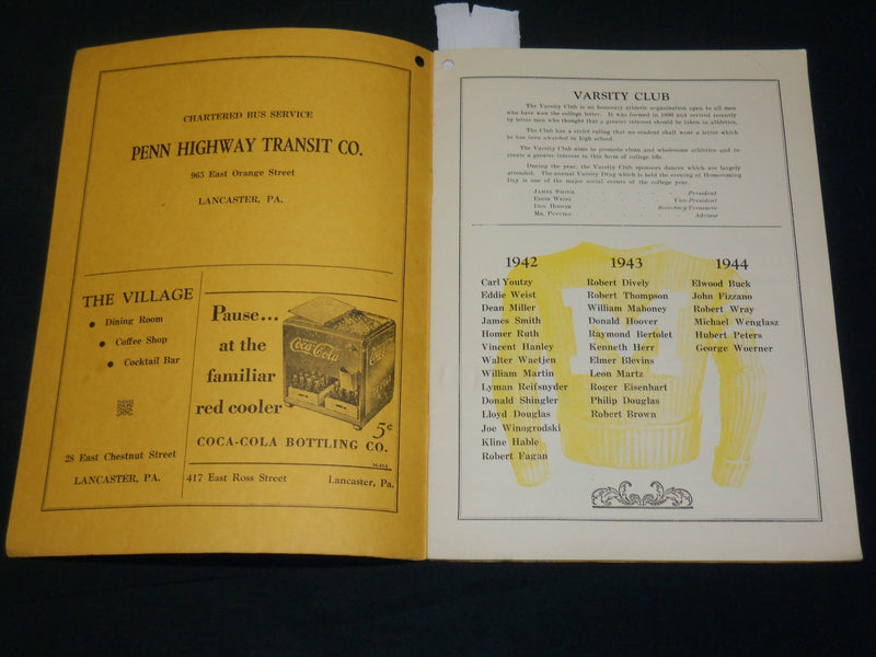 1941 NOV 8 MILLERVILLE STATE VS. SHIPPENSBURG STATE FOOTBALL PROGRAM - J 5966