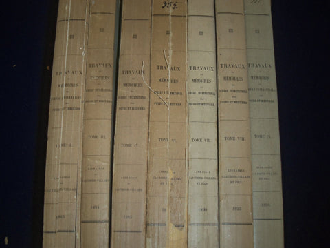 1883-1898 TRAVAUX ET MEMOIRES FRENCH VOLUME LOT OF 7 - O 1948