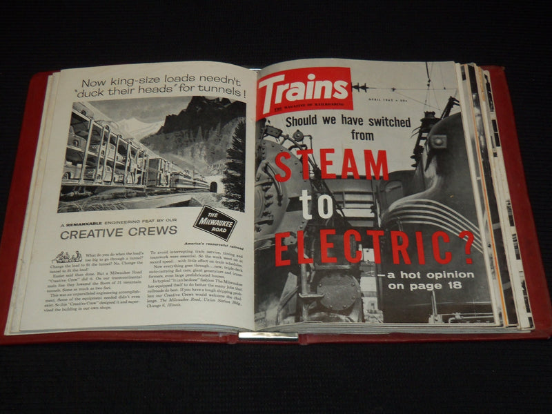 1962 TRAINS MAGAZINES BOUND VOLUME LOT OF 12 ISSUES - COMPLETE YEAR - KD 2133D