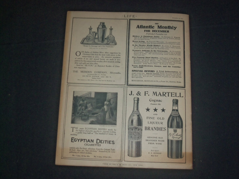 1905 DECEMBER 14 LIFE MAGAZINE - NICE ILLUSTRATIONS, ADS & STORIES - B 6214