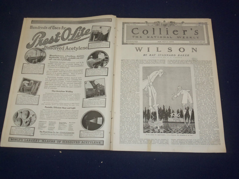 1916 OCTOBER 7 COLLIER'S MAGAZINE -WOODROW WILSON - RAY STANNARD BAKER - ST 6787
