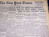 1946 NOVEMBER 25 NEW YORK TIMES - LEWIS TO FACE CONTEMPT CHARGE - NT 830