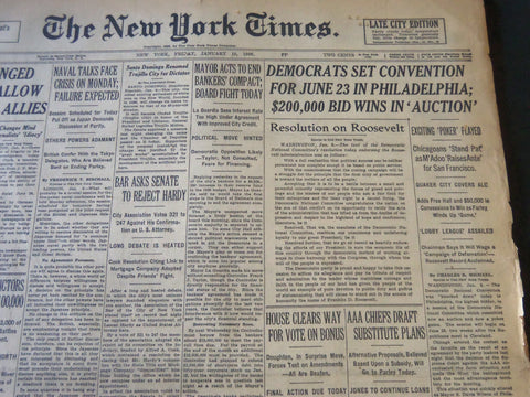 1936 JANUARY 10 NEW YORK TIMES - DEMOCRATS SET CONVENTION FOR JUNE 23 - NT 6349