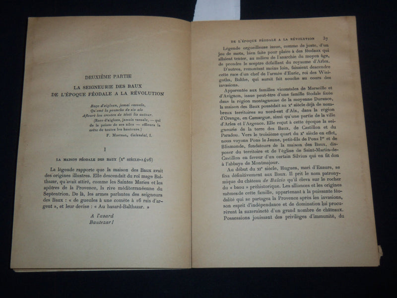 1953 LES BAUX BOOK BY FERNAND BENOIT - FRENCH - J 9502