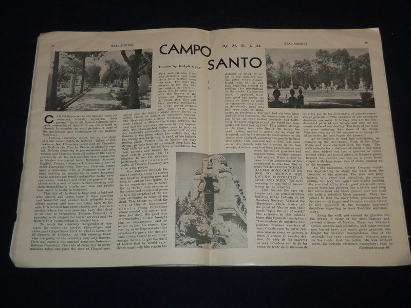 1936 MAY-JUNE REAL MEXICO MAGAZINE - VOLUME V NUMBER 27 - J 8531