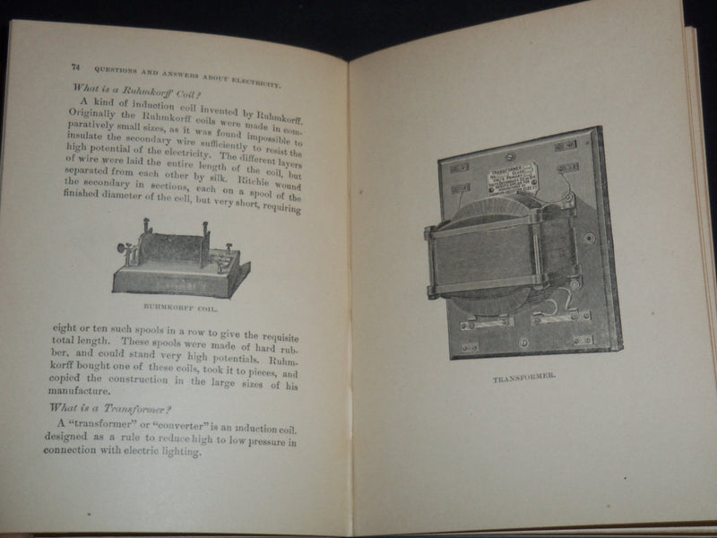 1903 QUESTIONS AND ANSWERS ABOUT ELECTRICITY BOOK BY E. T. BUBIER - KD 5294M